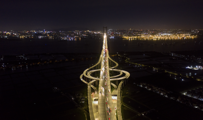 南沙大桥海鸥岛立交夜景延时05