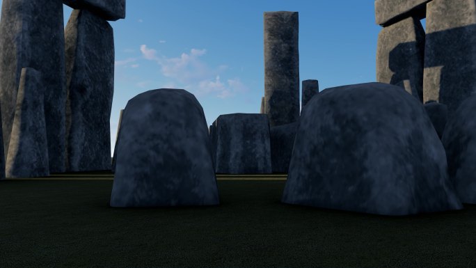 巨石阵由新石器时代寺庙中的立石砌成。巨石阵3D动画创意概念