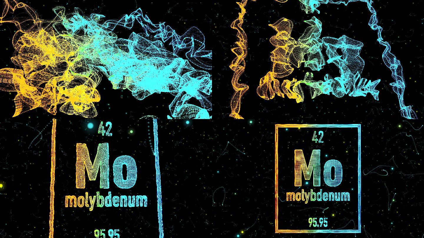 周期表中的钼符号特效logo演绎文字出场