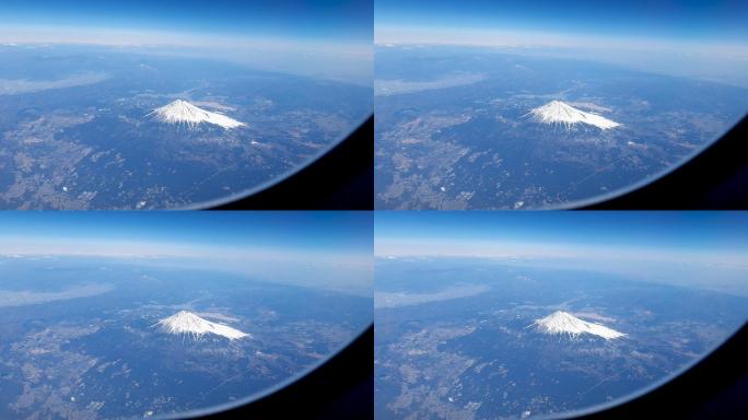 日本富士山鸟瞰图。