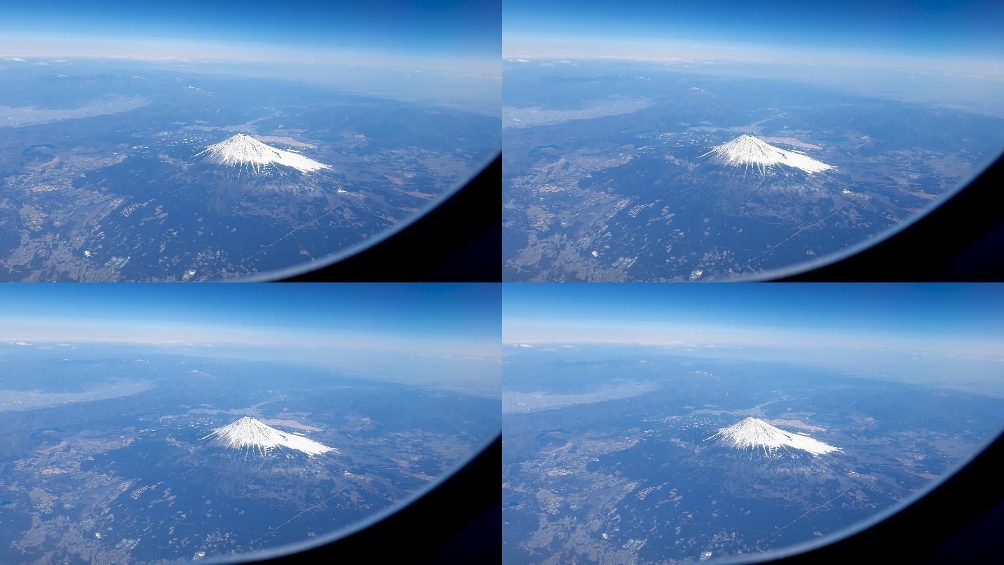 日本富士山鸟瞰图。