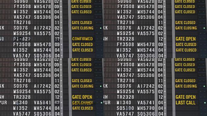 HD：机场的航班信息板。