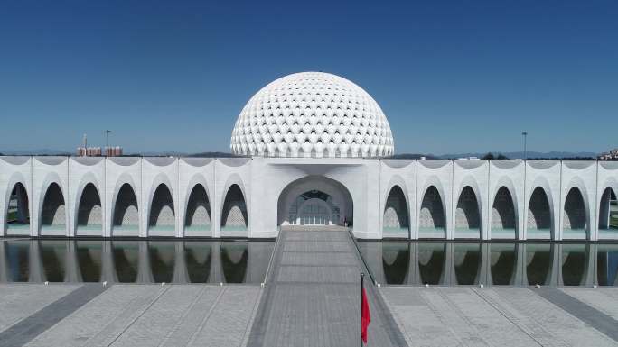 4k河北香河清真现代建筑伊斯兰教圆顶建筑