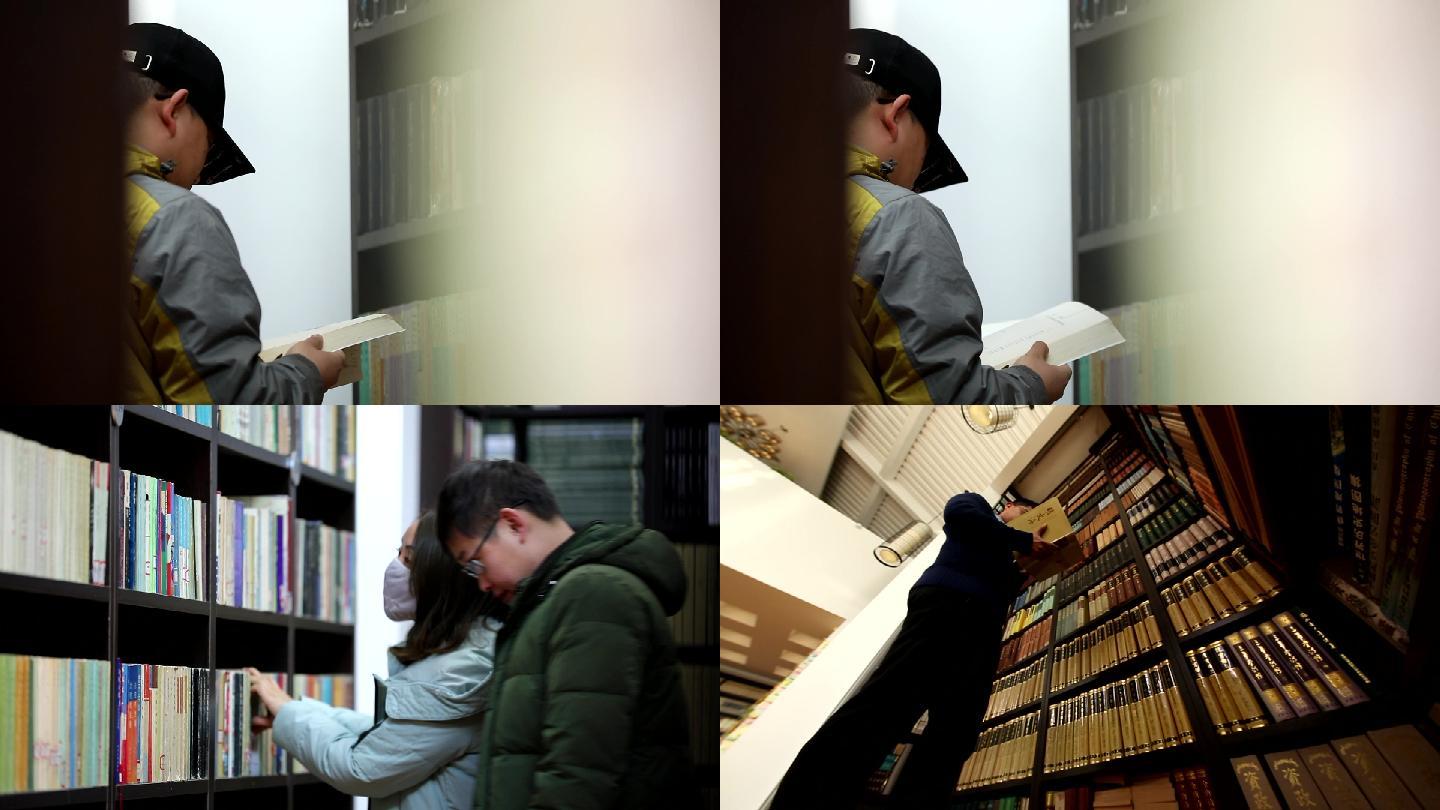 北京杂书馆室内顾客选书 看书