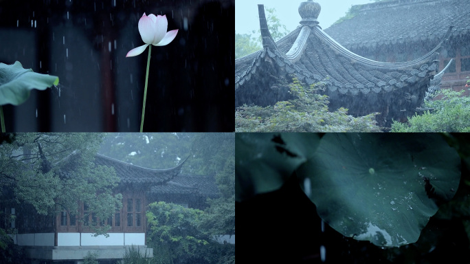 下雨天的多种镜头空镜