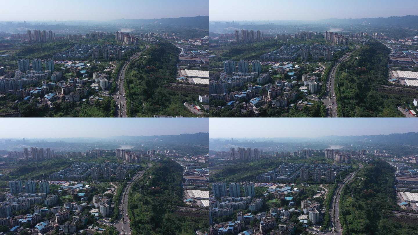 航拍重庆蔡家发展建设片区全貌震撼空镜头