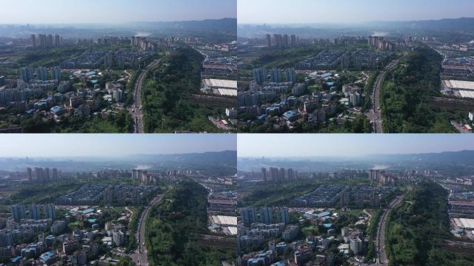 航拍重庆蔡家发展建设片区全貌震撼空镜头