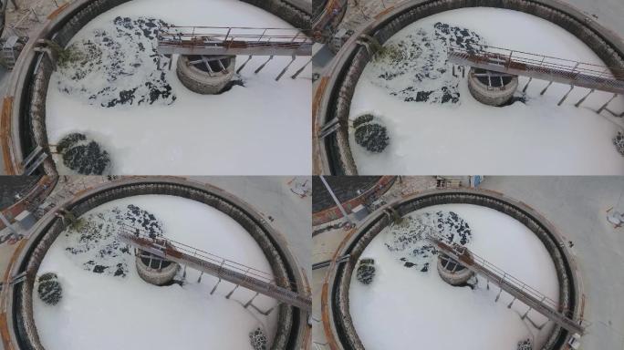 污水处理厂鸟瞰图。灰水回收。废物管理主题。股票视频 土耳其，水，污水处理厂，燃料和发电，工厂