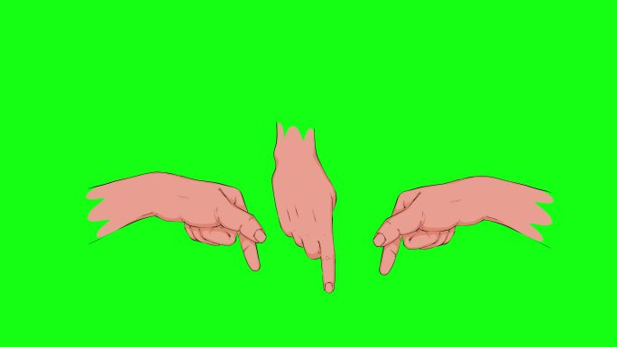 食指指向绿色屏幕宣传片