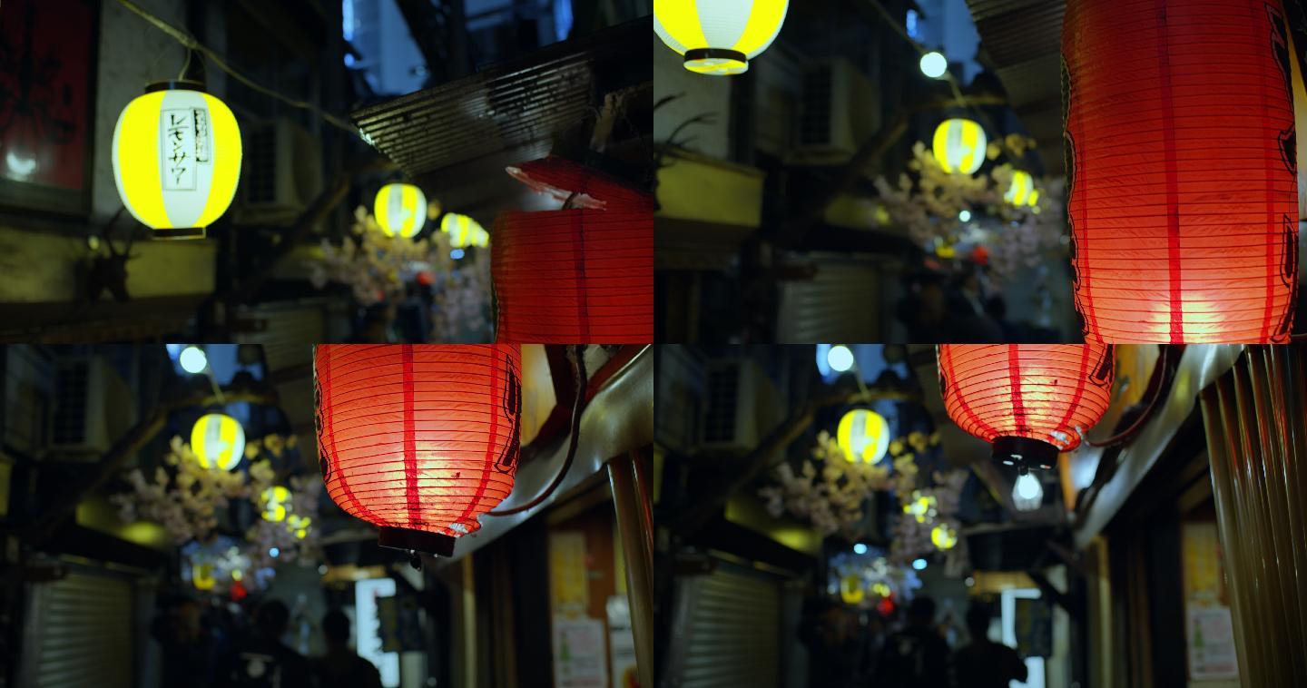 东京小巷摇曳的灯笼