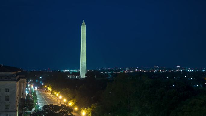 华盛顿纪念碑日夜流逝