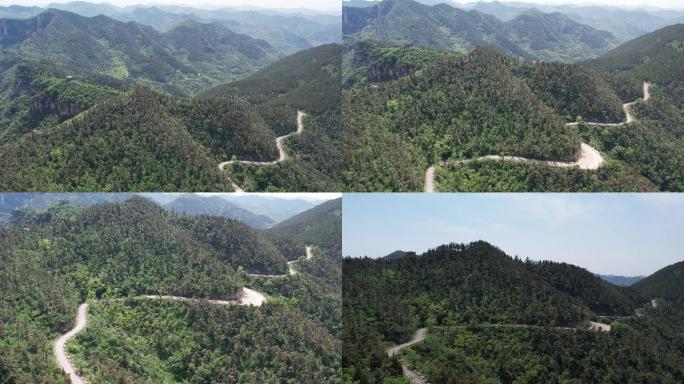 青州仰天山群山公路风景航拍