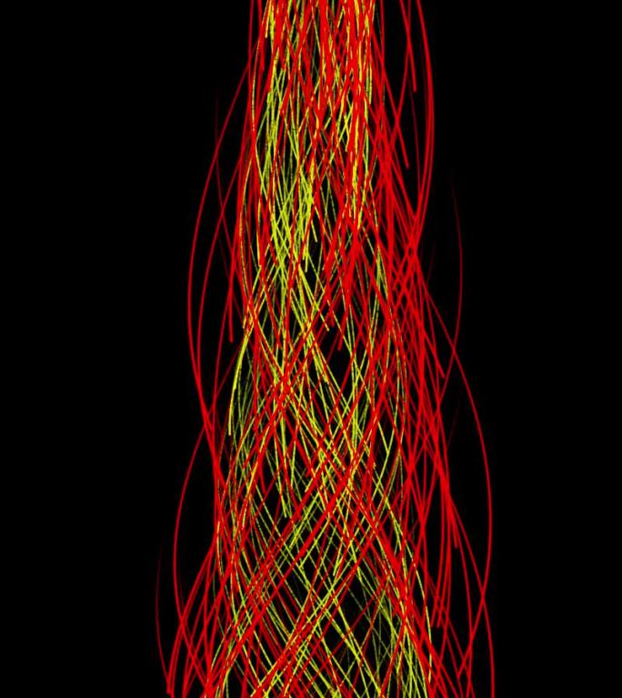 超长屏-红色粒子线条光线侧屏（素材）