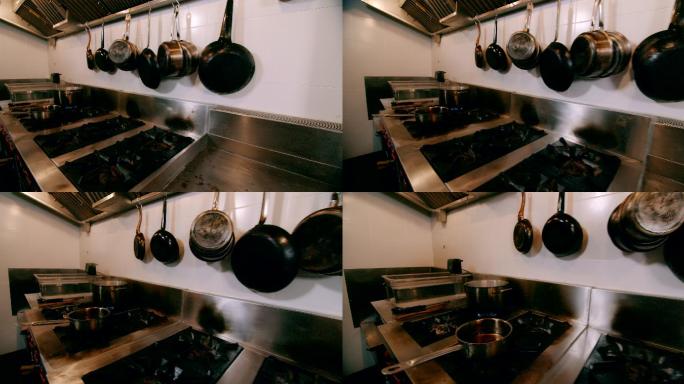 商用厨房手持式拍摄。