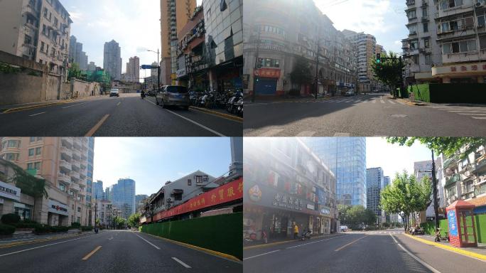 上海封城中的烈日阳光商业街道