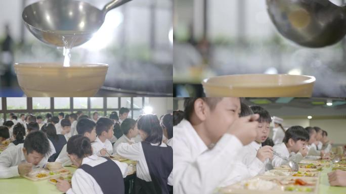 学校饭堂学生吃饭用餐安全打饭食堂营养餐