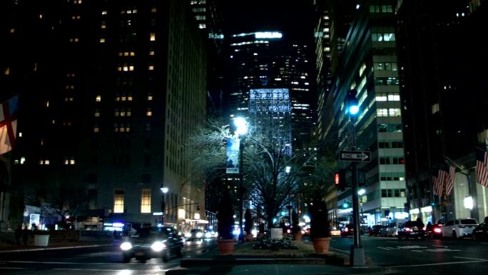 纽约市纽约夜景纽约城市夜景纽约街道