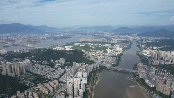 4K福州鼓楼西高空航拍洪山桥洪塘大桥