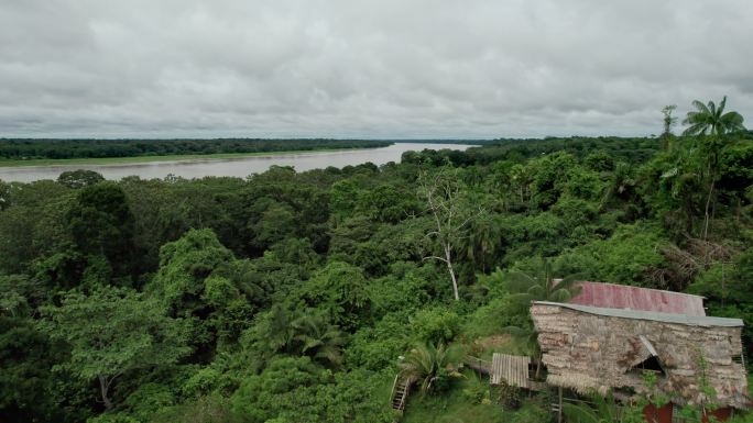 Leticia Colombia亚马逊航空拍摄了Leticia以北亚马逊地区的小定居点