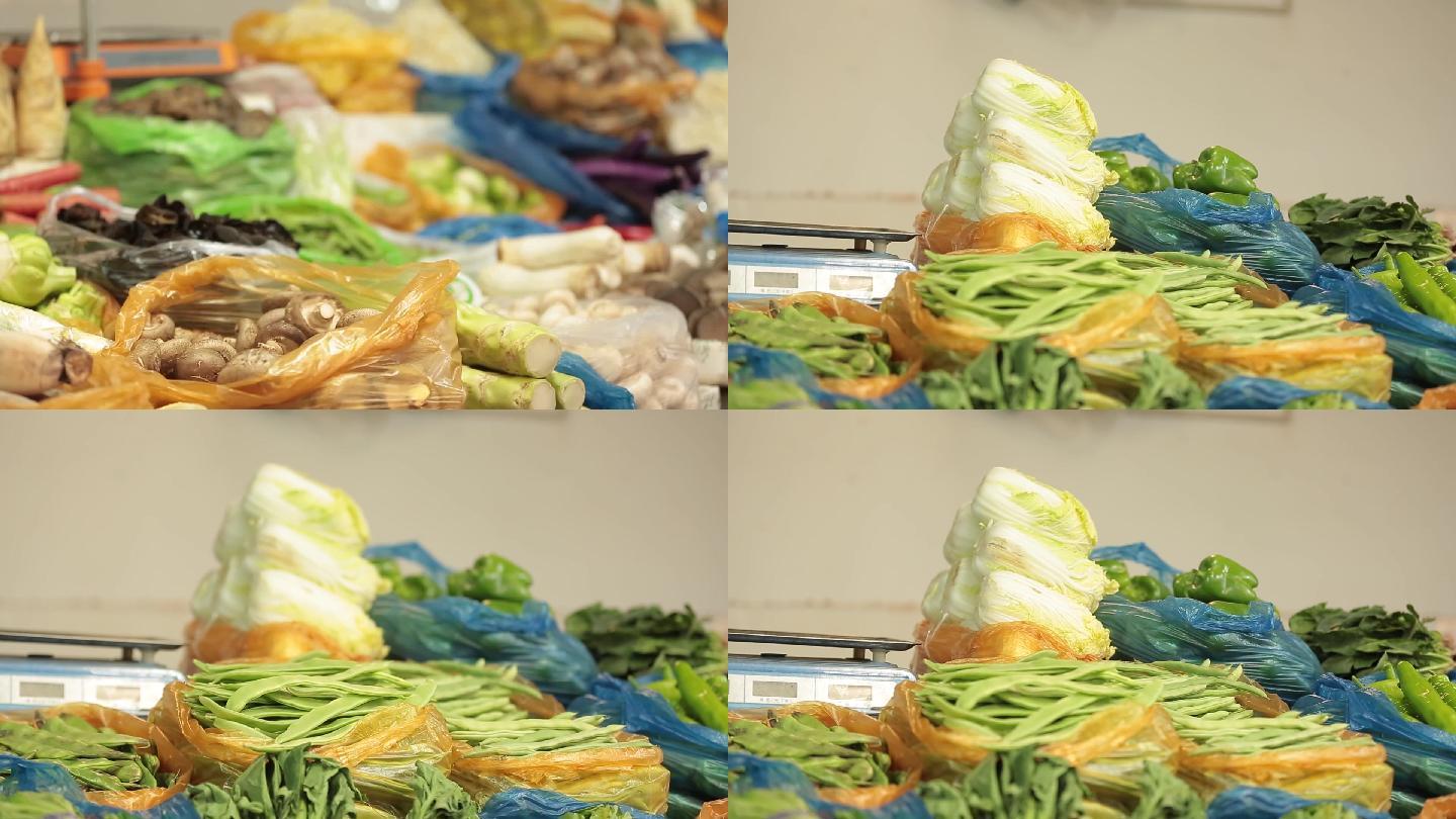 【镜头合集】菜市场商贩卖各种蔬菜