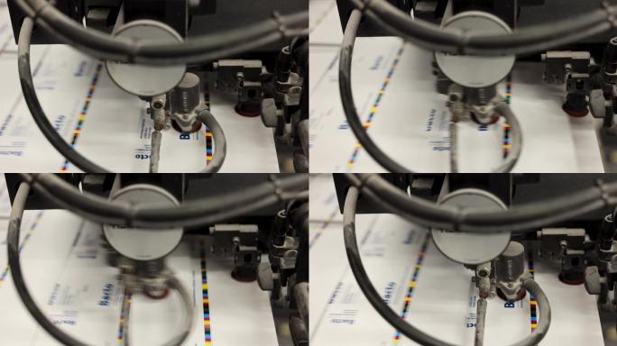 自动机器的特写镜头，分类打印纸设计