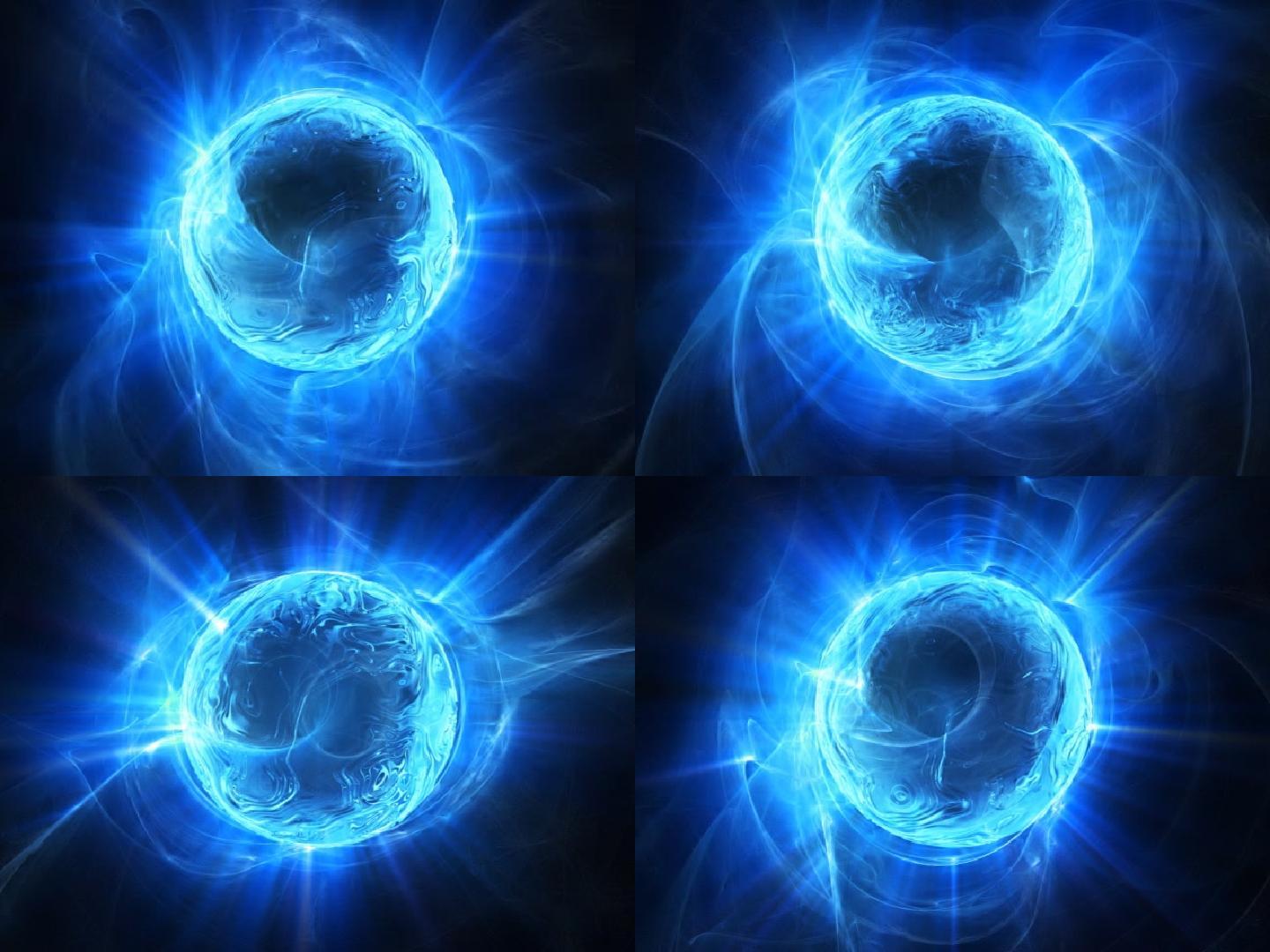 液体等离子体游戏特效球体旋转转动光效