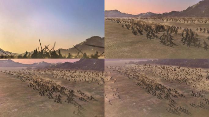 古代战争大全景 沙漠战场 混战 三维