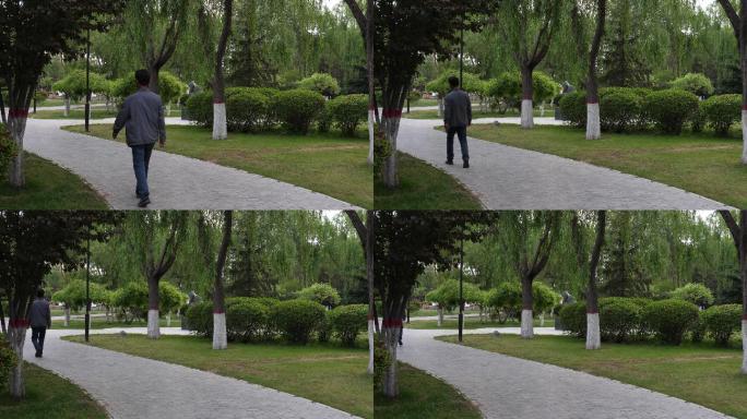 公园中散步的老人3（50帧每秒）