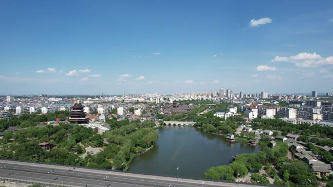 青州城市风光夏日航拍