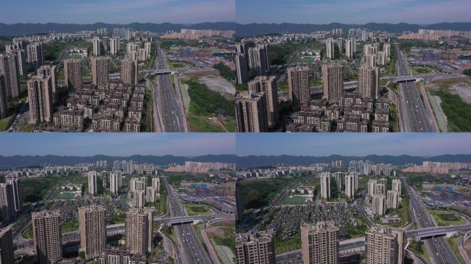 低空航拍蔡家城市发展建设繁荣空镜头