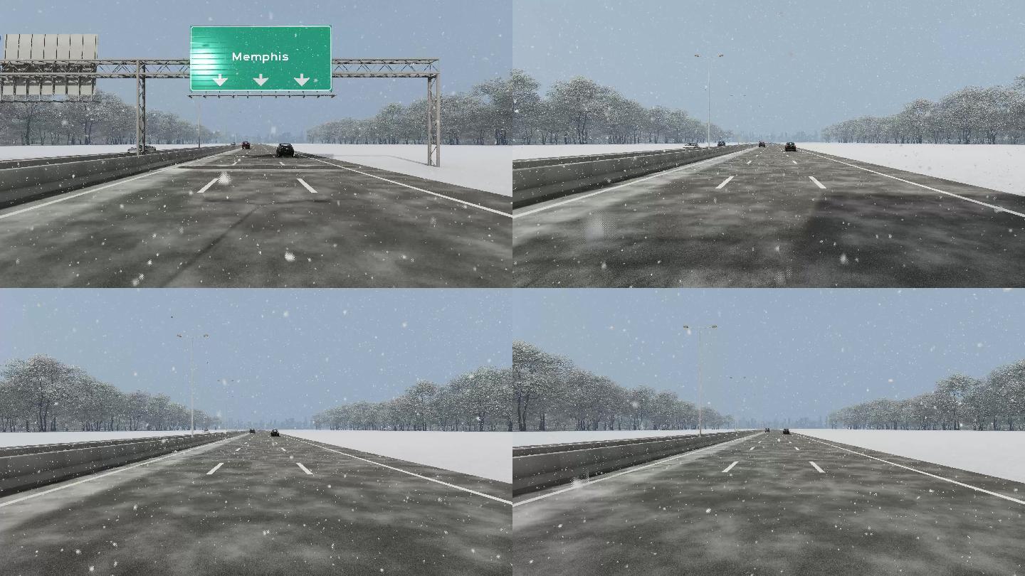 进入美国城市孟菲斯的概念，高速公路上的标志牌库存视频显示