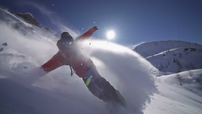 滑雪板新雪转向冬奥会练习雪山