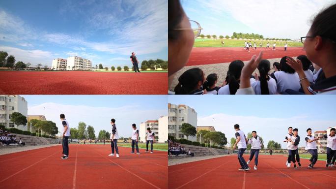 高考冲刺体育课4×100米接力赛体育活动