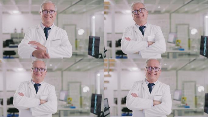 一位资深科学家在实验室进行医学研究的4k视频片段