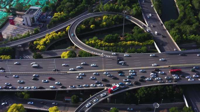 快速路 城市高架  车流  堵车