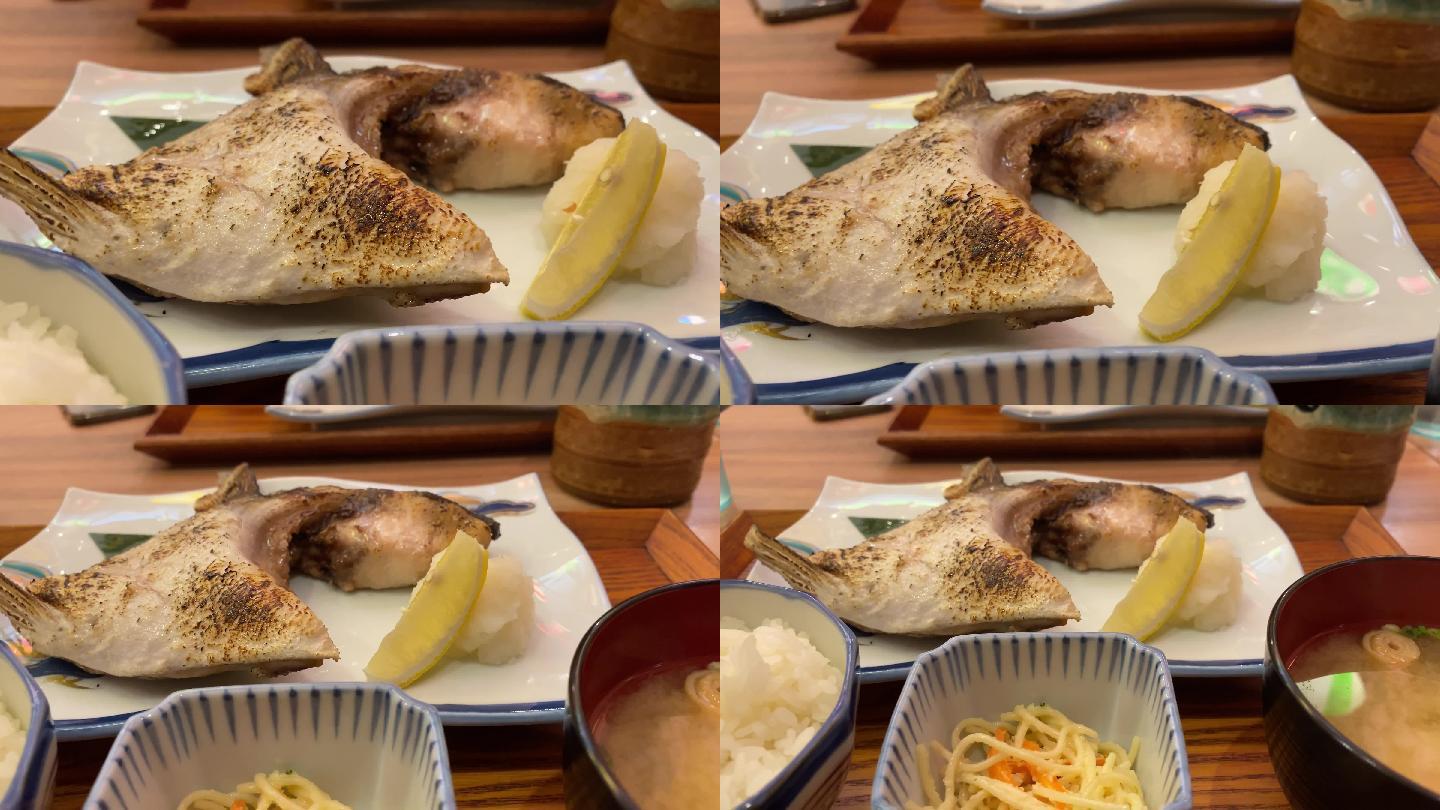 日本烤鱼套餐厨师炒菜美食厨房食材饭店餐厅