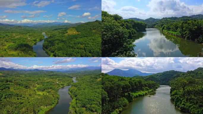 五指山航拍万泉河流域热带雨林