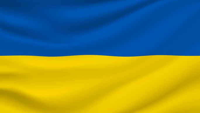 乌克兰挥舞着国旗。4k动画。