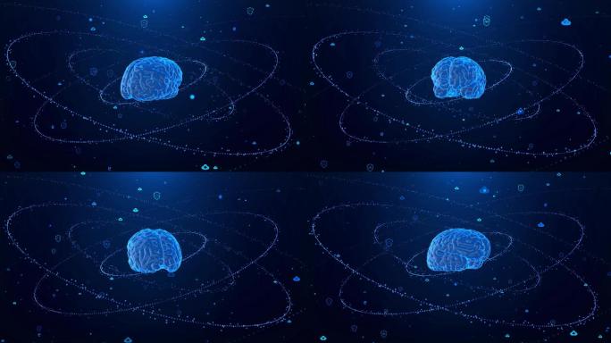 4K科技光影大脑展示背景循环
