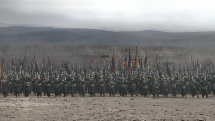 古代战争 军队队列 列队前进 三维