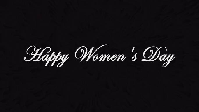 欢乐国际妇女节文字题词，3月8日女性假日概念，女性美装饰动画字母，节日贺卡运动背景库存视频的3d渲染