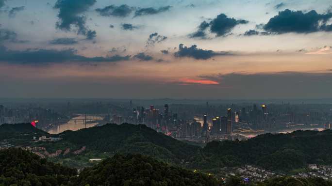 城市全景日落夜景宣传片