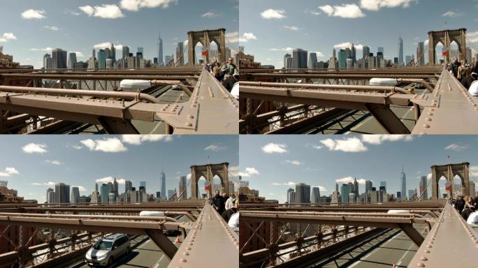 纽约布鲁克林大桥立体交通各行其道桥上桥下