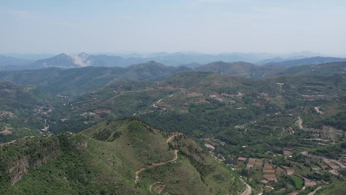 青州仰天山群山山区田园风光