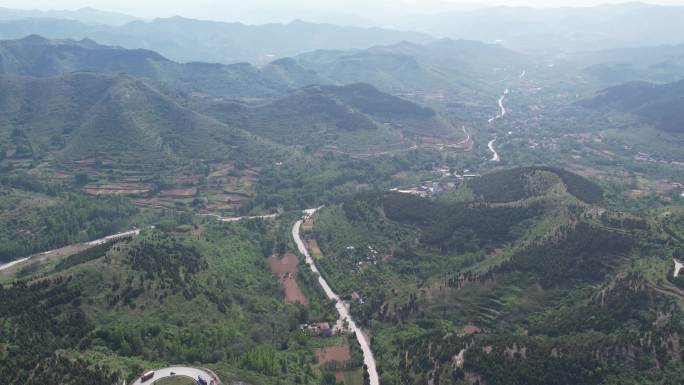 青州牛角岭盘山路航拍