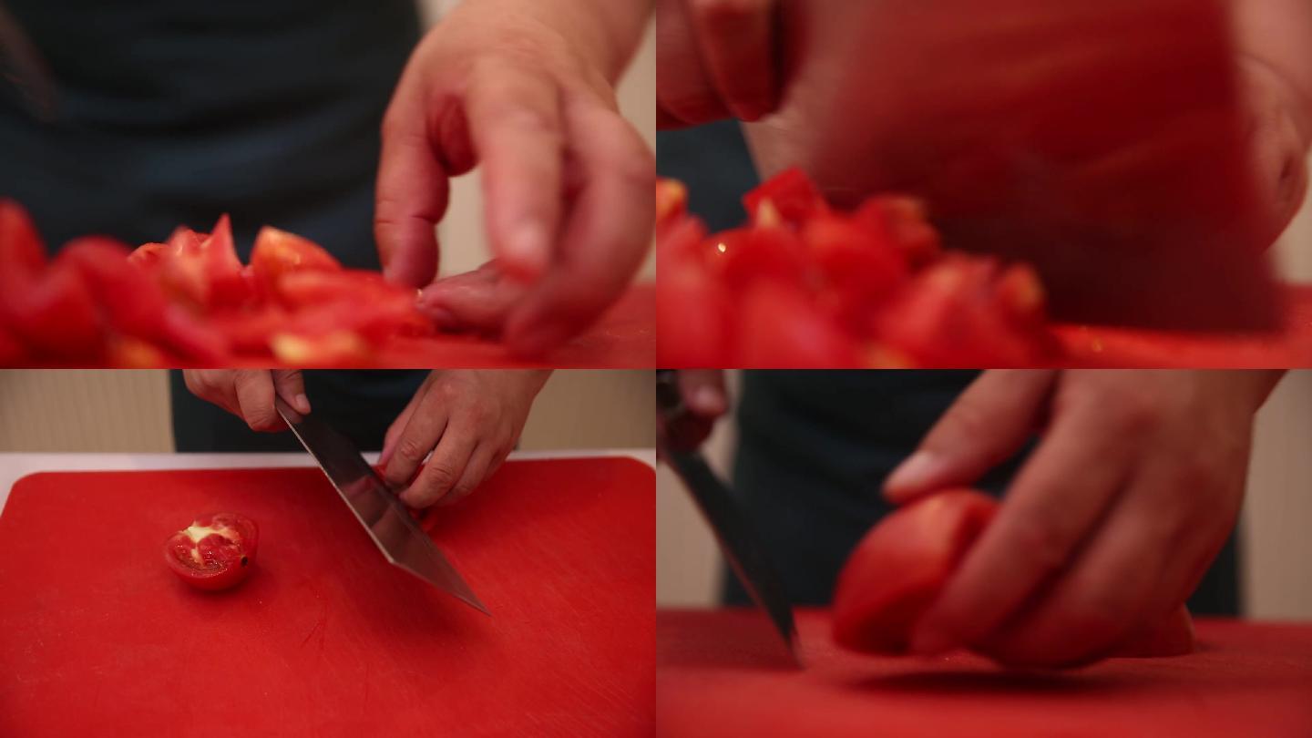 【镜头合集】厨师切西红柿