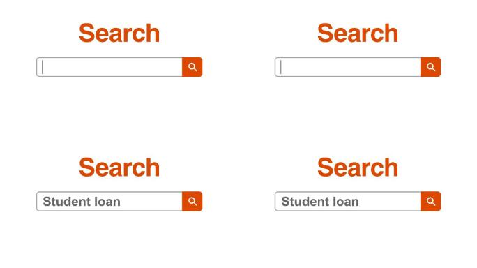 网页浏览器或带有搜索框的网页，键入student loan进行internet搜索