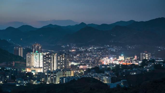 文山富宁县夜景4k延时