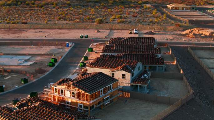 亚利桑那州奥罗谷房屋建筑鸟瞰图