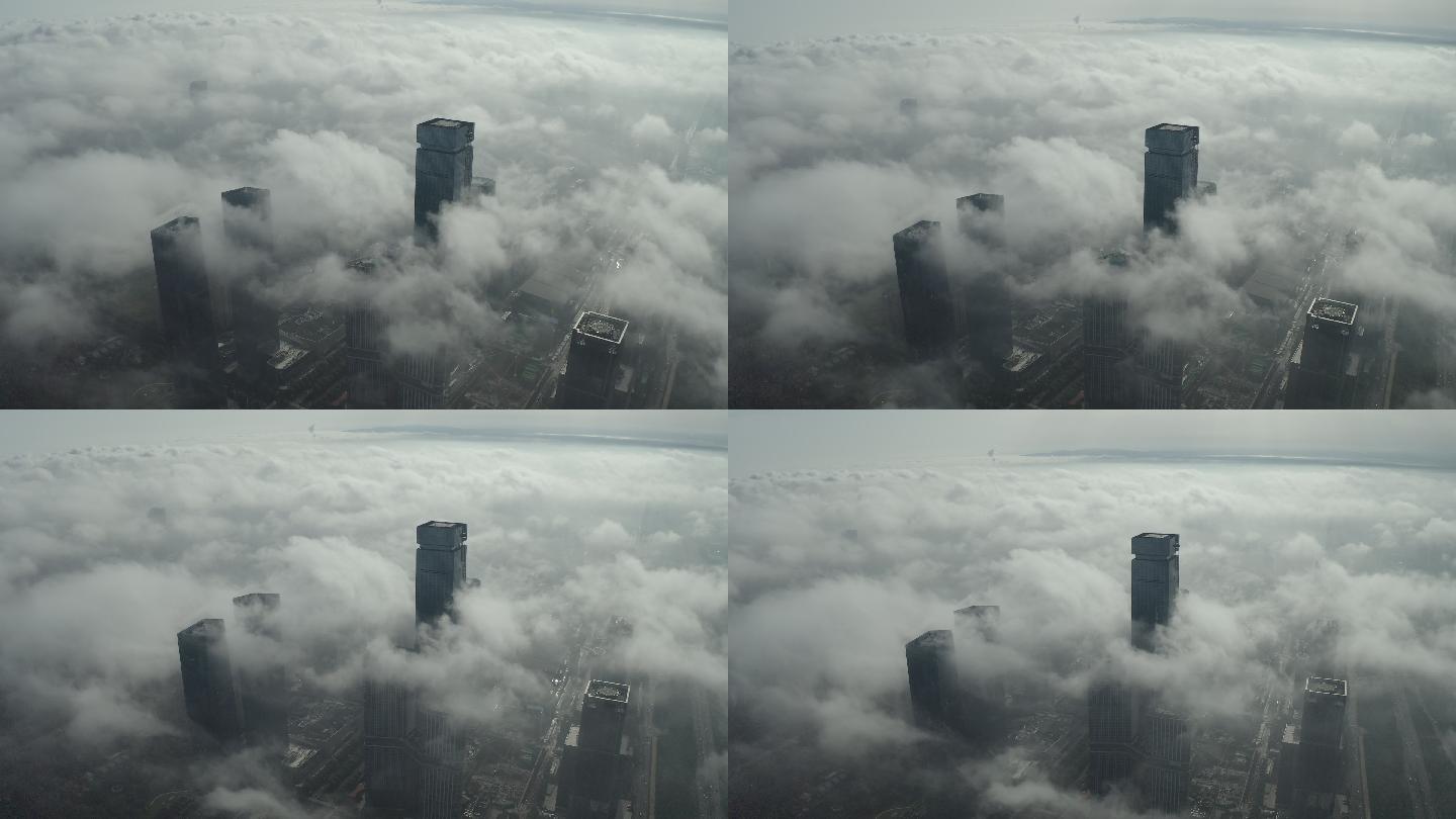 西安高新区绝版超级云海城市平流雾